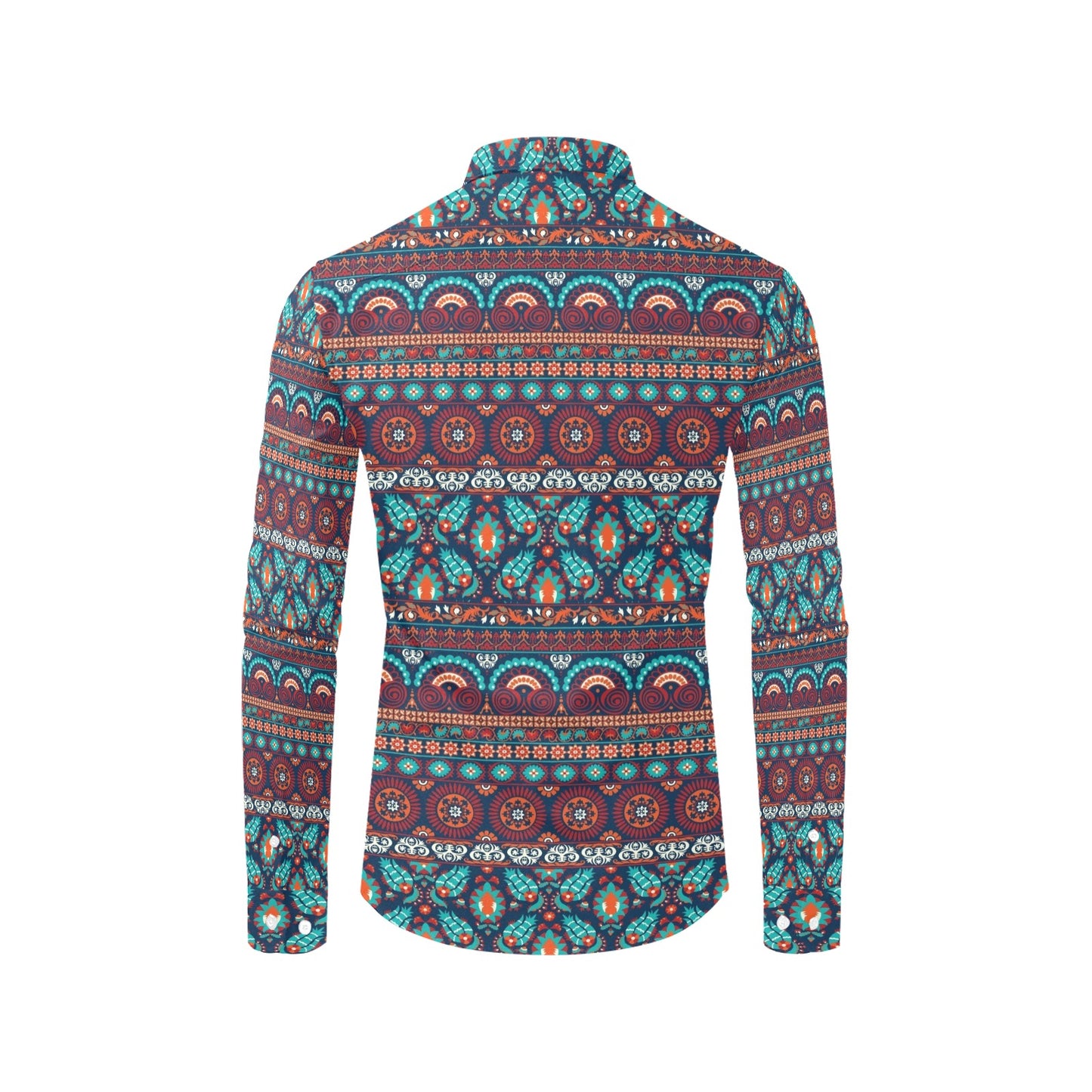 Suzani Print Design LKS302 Men's Long Sleeve Dress Shirt