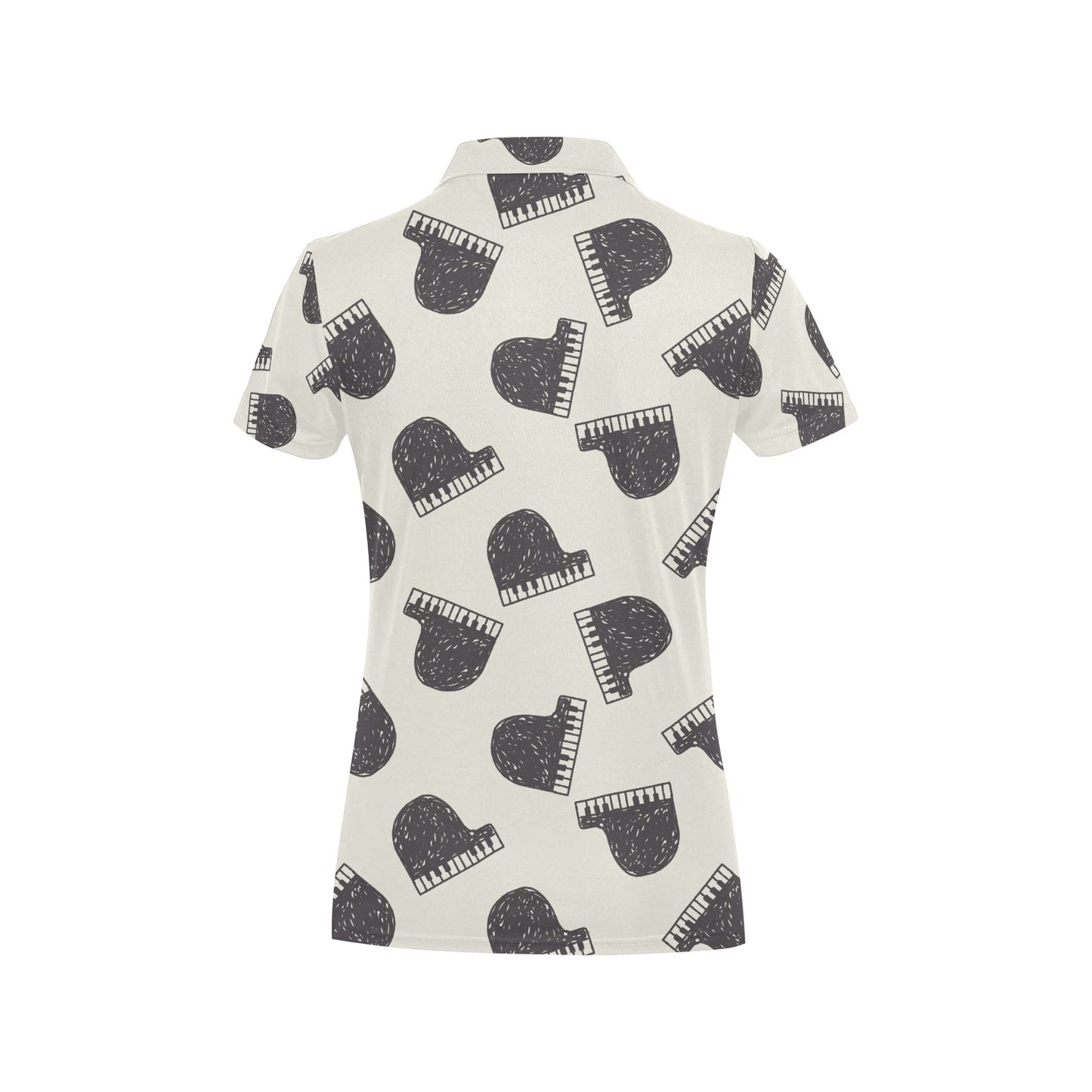 Piano Pattern Print Design 04 Women's Polo Shirt