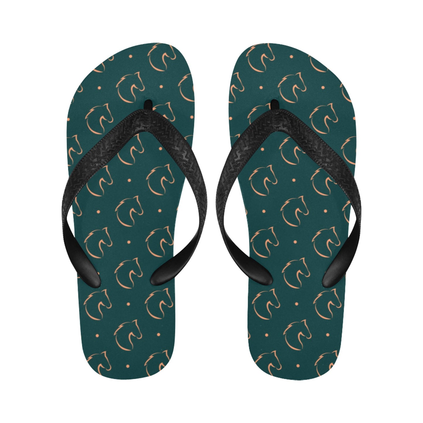 Horse Head Print Design LKS302 Flip Flops