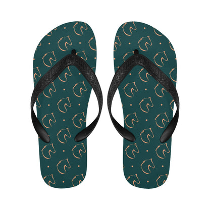 Horse Head Print Design LKS302 Flip Flops