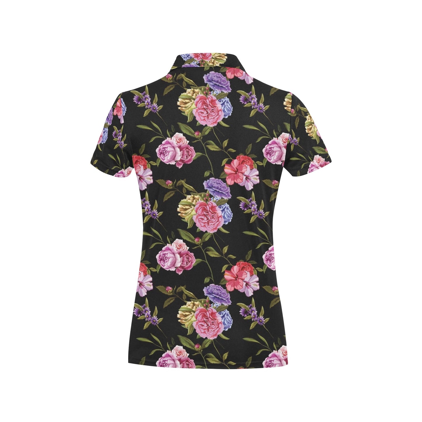 Carnations Pattern Print Design CN05 Women's Polo Shirt