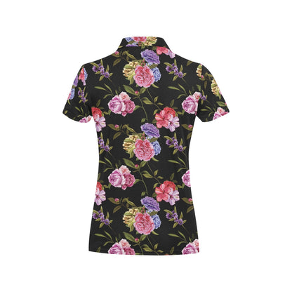 Carnations Pattern Print Design CN05 Women's Polo Shirt