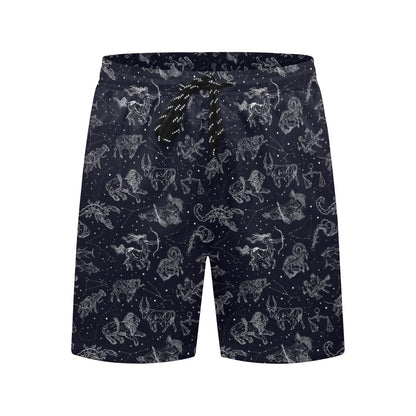 Zodiac Print Design LKS304 Men's Swim Trunks Beach Shorts