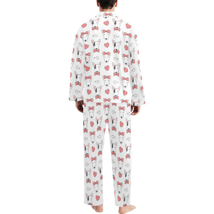 Bull Terriers Pattern Print Design 08 Men's Long Pajama Set