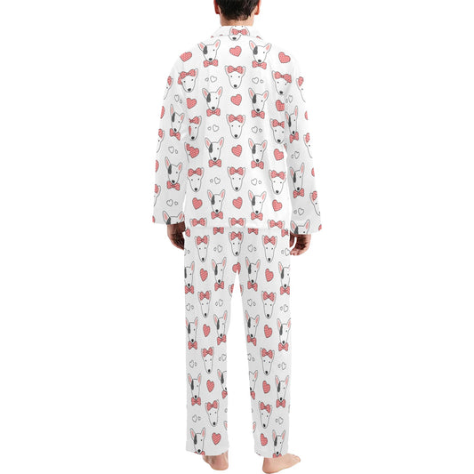 Bull Terriers Pattern Print Design 08 Men's Long Pajama Set