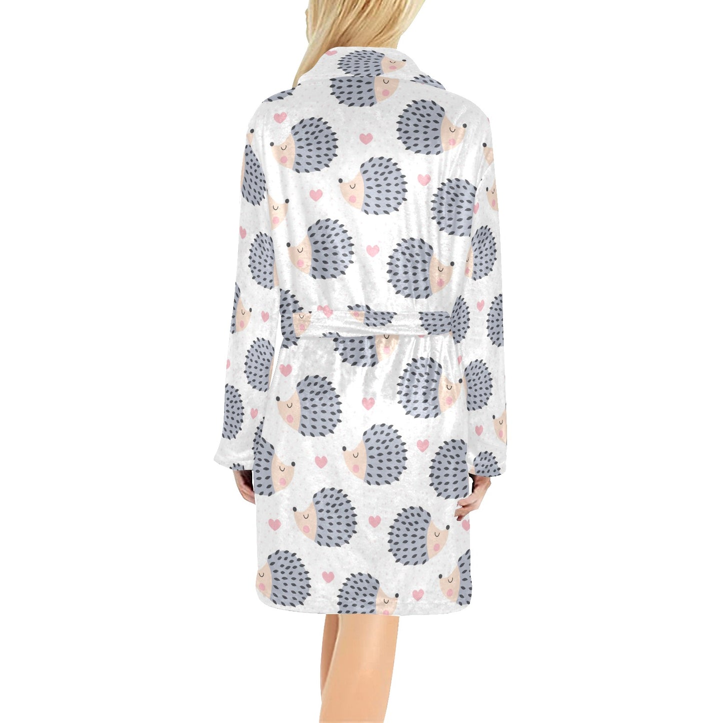Hedgehog Baby Pattern Print Design 03 Women's Fleece Robe