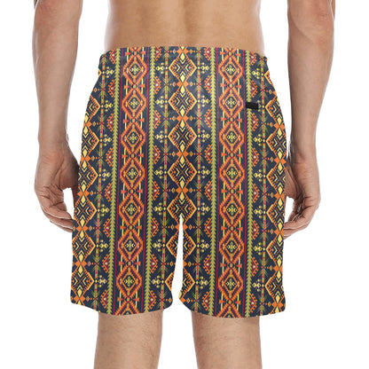 Kente Classic Design African Print Men's Swim Trunks Beach Shorts