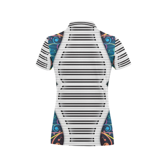 Piano Pattern Print Design 01 Women's Polo Shirt