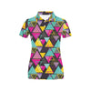 Geometric Colorful Pattern Print Design 02 Women's Polo Shirt