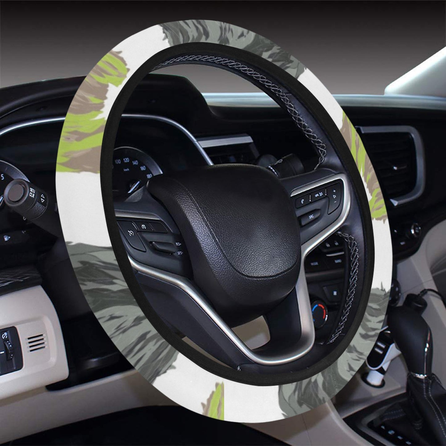 Skye Terriers Print Design LKS301 Steering Wheel Cover with Elastic Edge