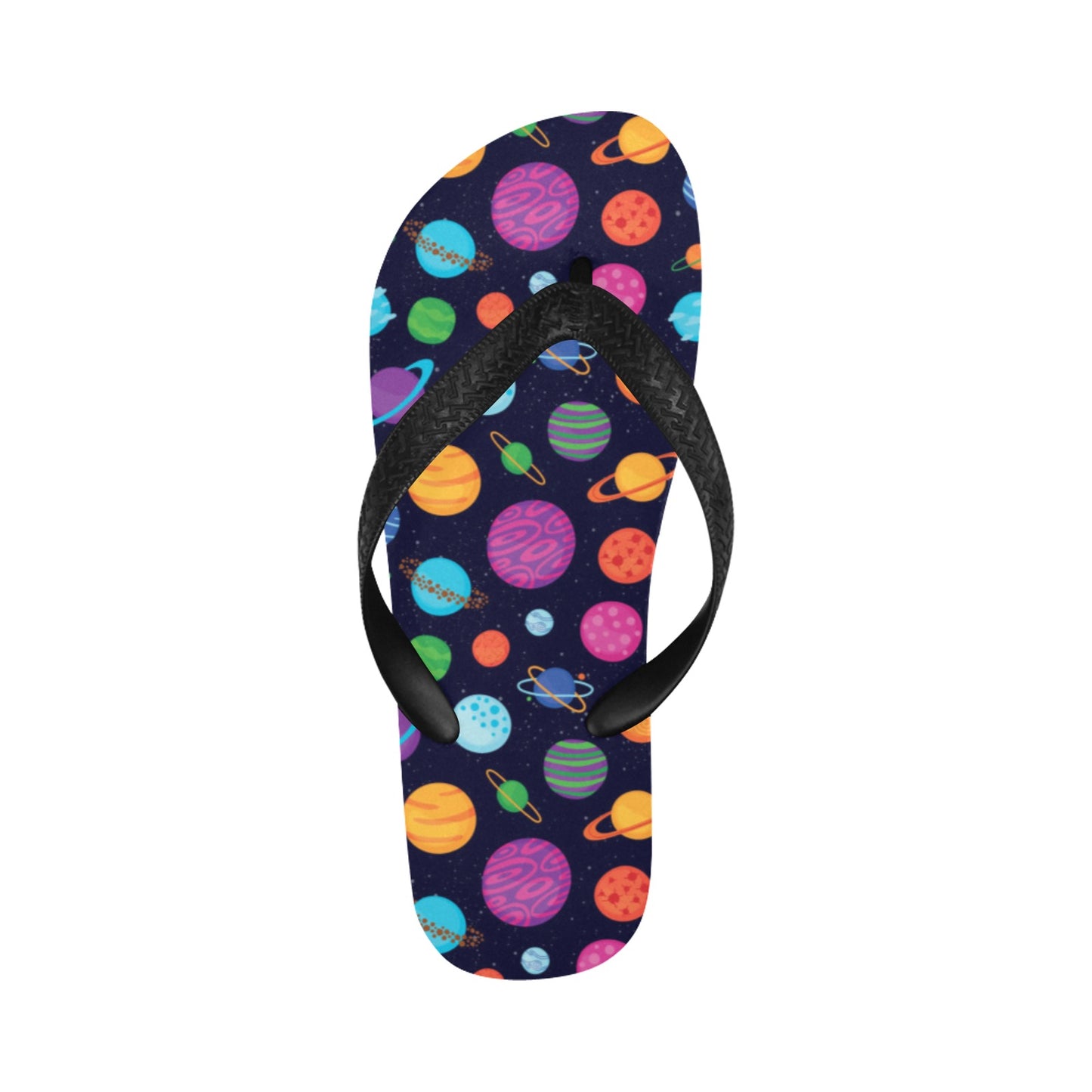 Planet Multicolor Print Design LKS302 Flip Flops