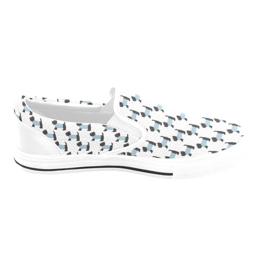 Scottish Terriers Print Design LKS3012 White Slip Ons Canvas Women's Shoes