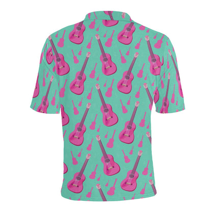 Acoustic Guitar Print Design LKS405 Men Polo Shirt