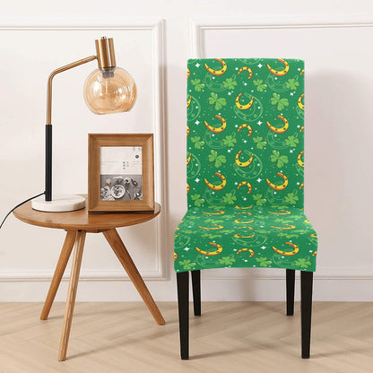 Shamrock With Horse Shoes Print Design LKS305 Dining Chair Slipcover