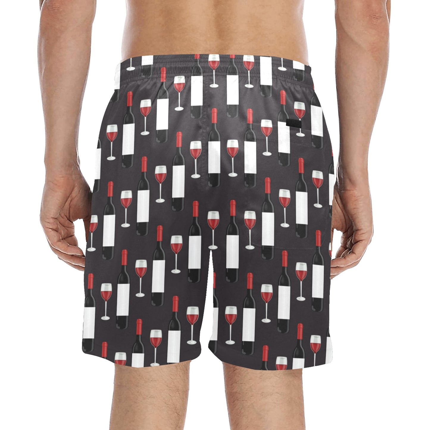 Wine Print Design LKS309 Men's Swim Trunks Beach Shorts
