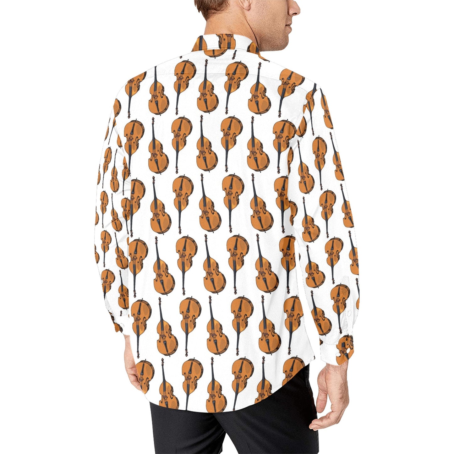 Cello Print Design LKS403 Men's Long Sleeve Dress Shirt