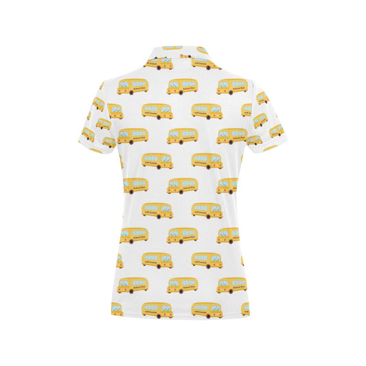 School Bus Print Design LKS306 Women's Polo Shirt