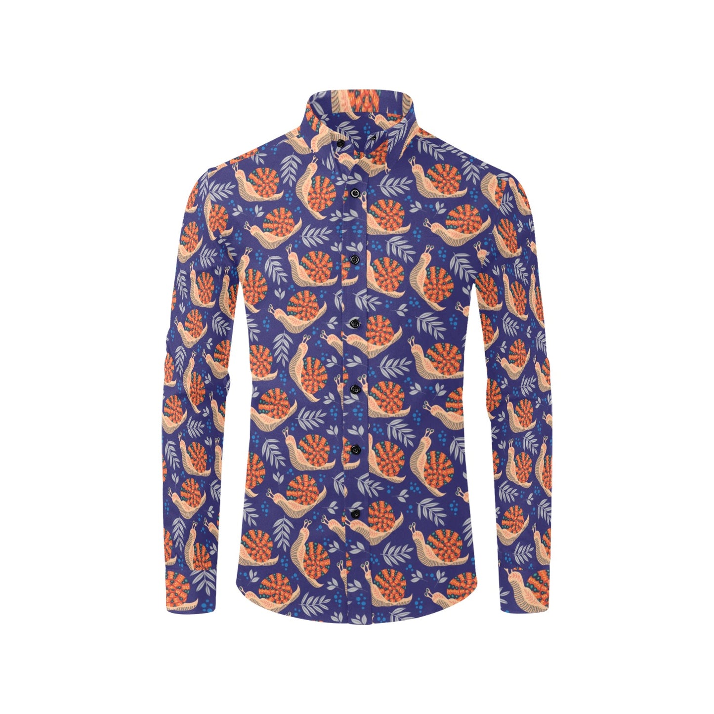 Snail Print Design LKS401 Men's Long Sleeve Dress Shirt