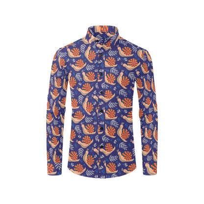Snail Print Design LKS401 Men's Long Sleeve Dress Shirt