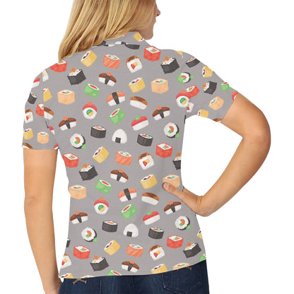 Sushi Print Design LKS307 Women's Polo Shirt