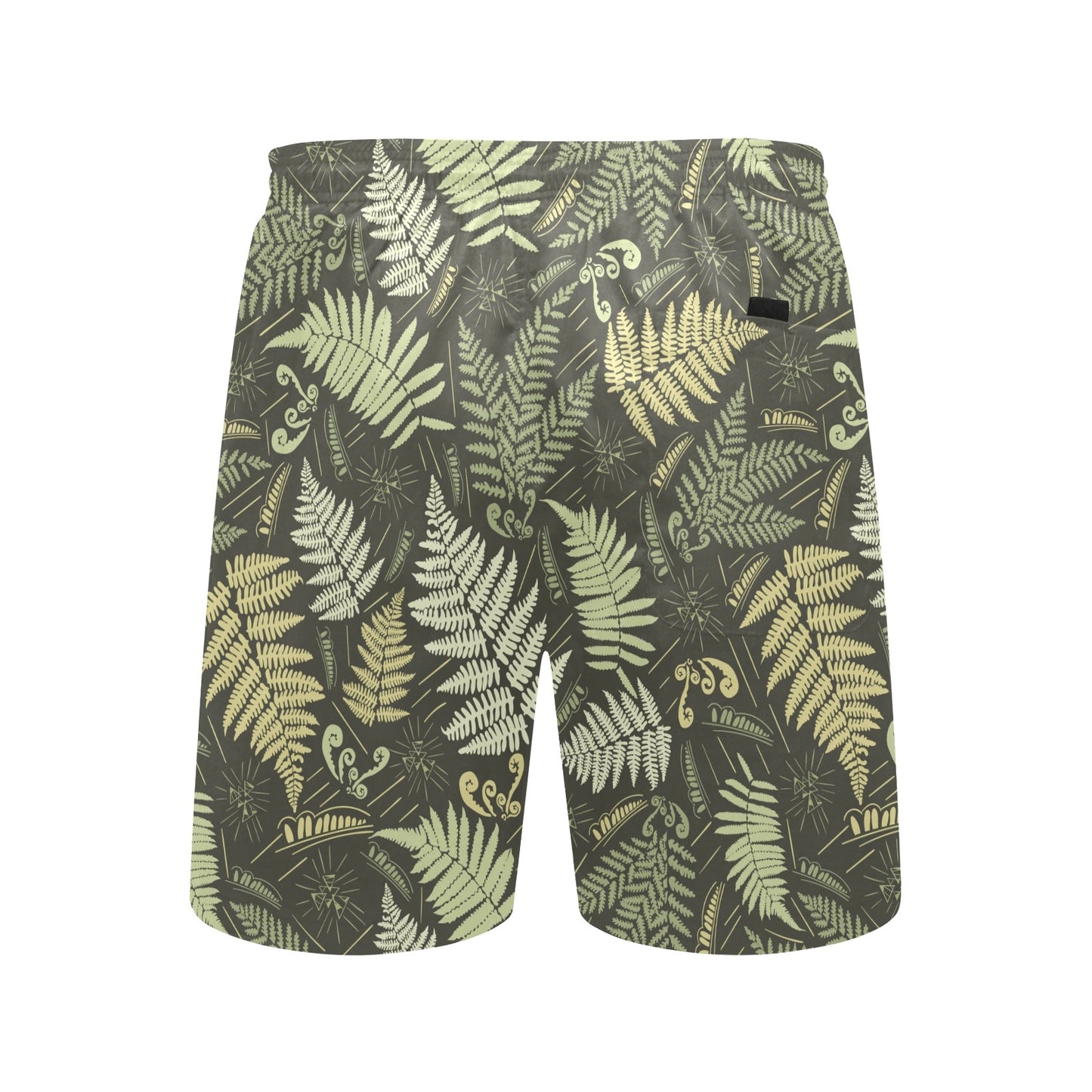 Fern Leave Green Print Pattern Men's Swim Trunks Beach Shorts