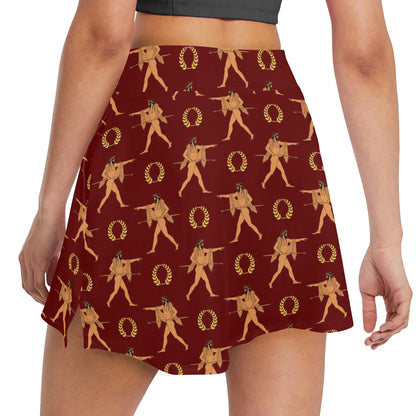 Ancient Greek Print Design LKS307 17" Golf & Pickleball Skort with Pockets
