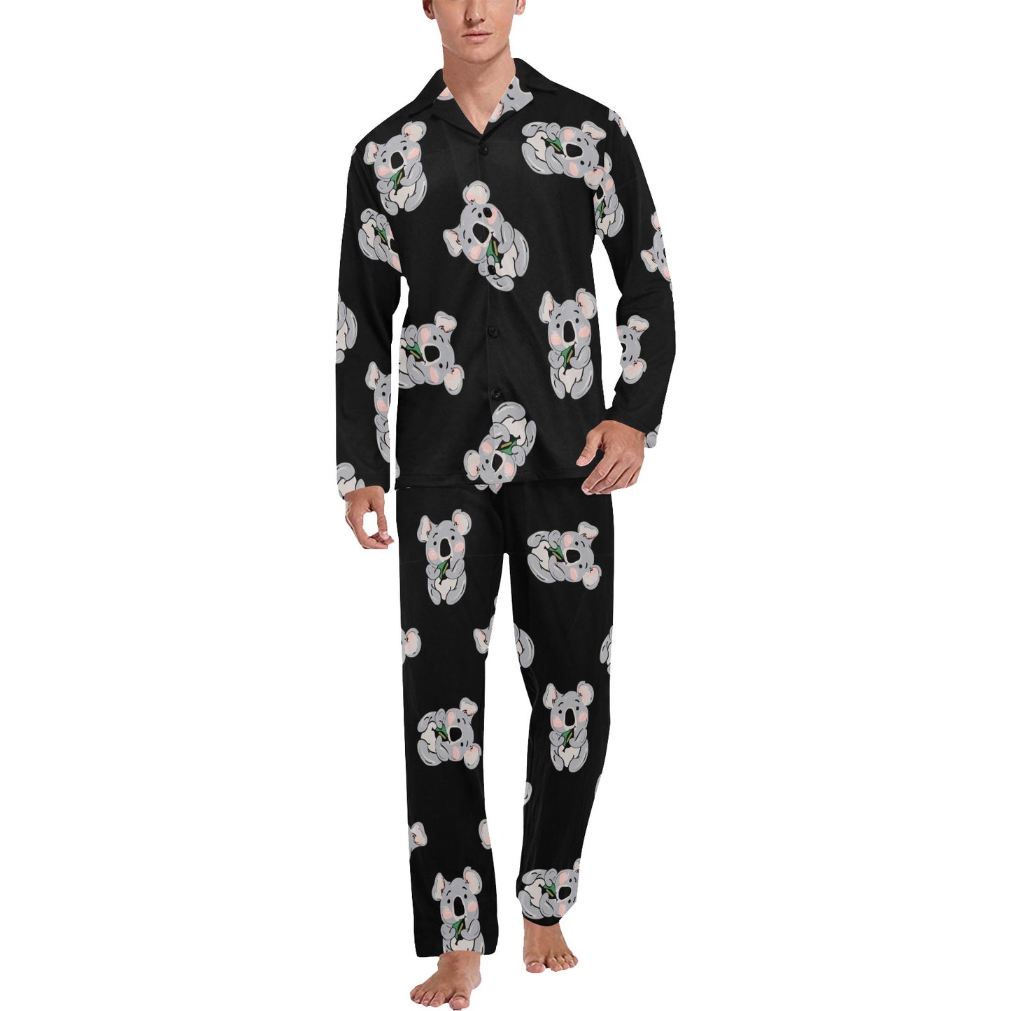 Koala Pattern Print Design 05 Men's Long Pajama Set