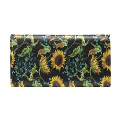 Sunflower Print Design LKS308 Women's Trifold Wallet