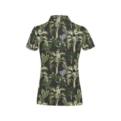 Rainforest Pattern Print Design RF05 Women's Polo Shirt
