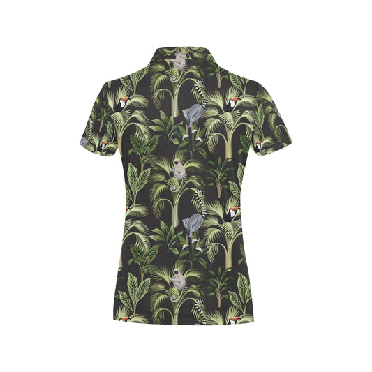 Rainforest Pattern Print Design RF05 Women's Polo Shirt
