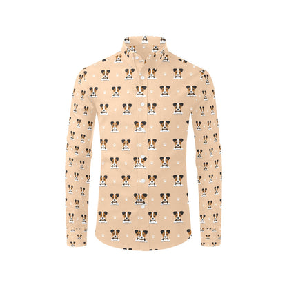 Russell Terriers Print Design LKS3011 Men's Long Sleeve Dress Shirt
