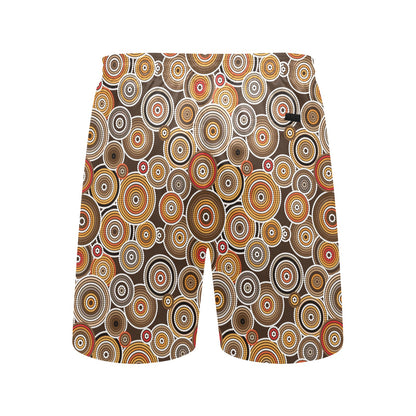 Aboriginal Print Design LKS402 Men's Swim Trunks Beach Shorts