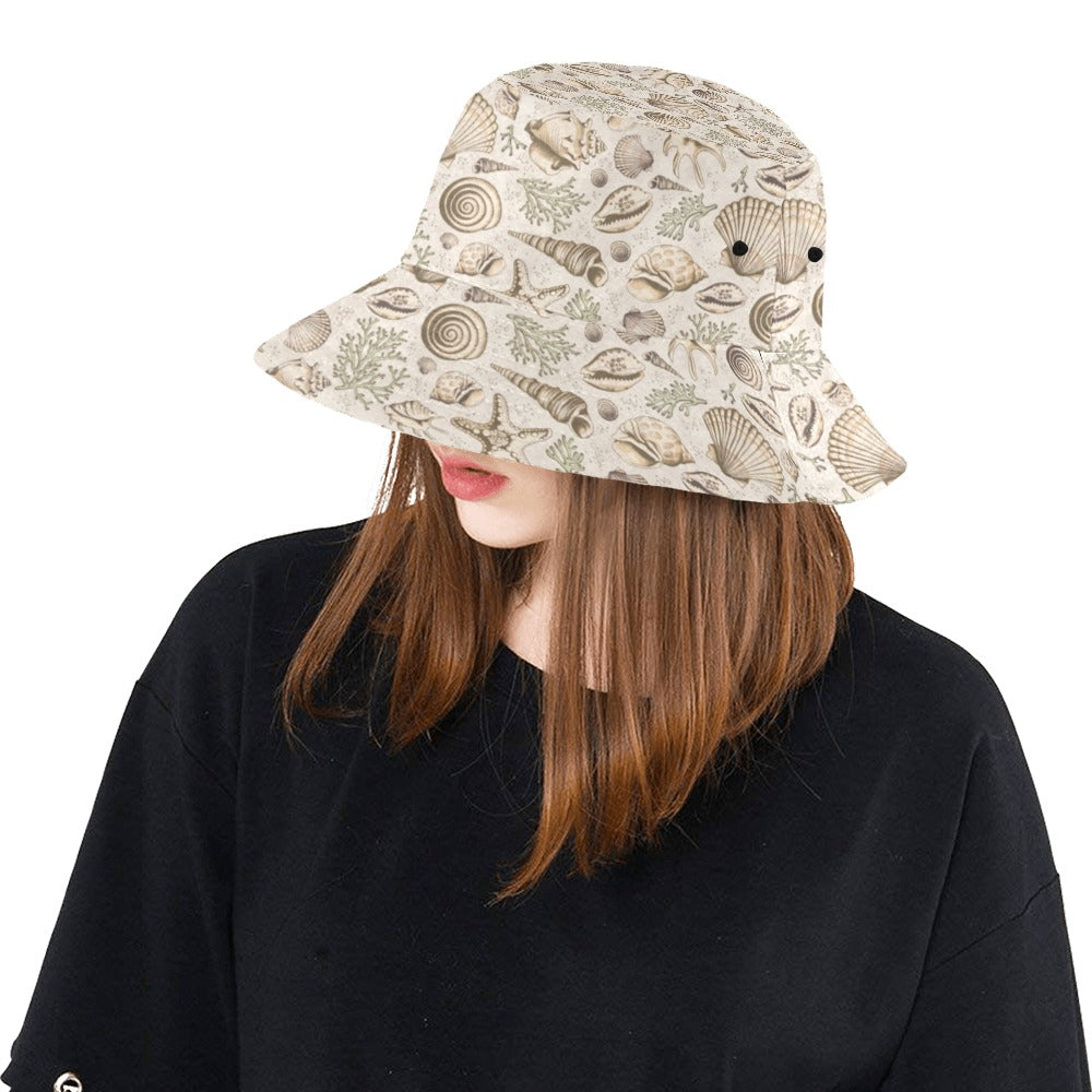 Seashell Print Design LKS304 Unisex Bucket Hat