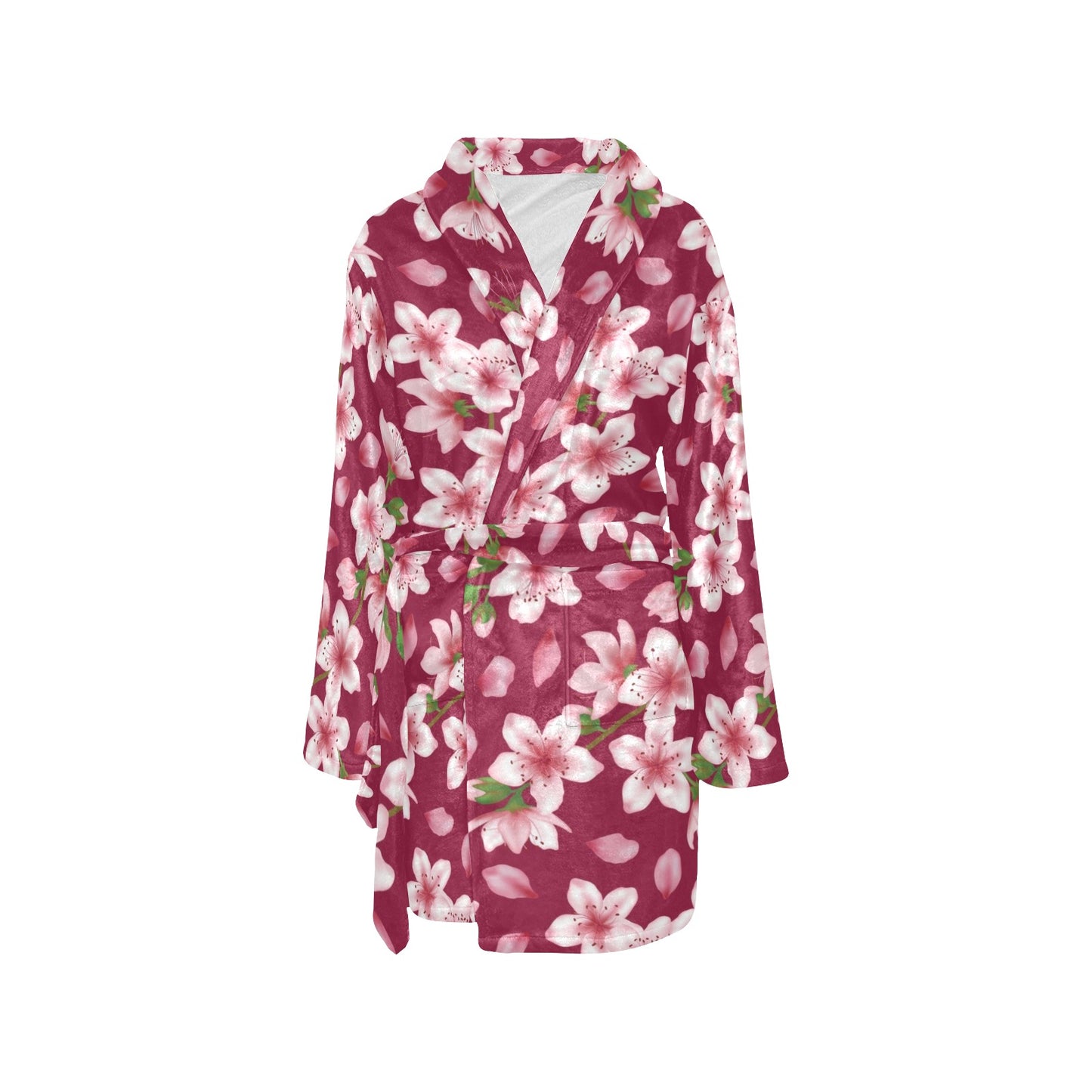Cherry Blossom Pattern Print Design CB06 Women's Fleece Robe