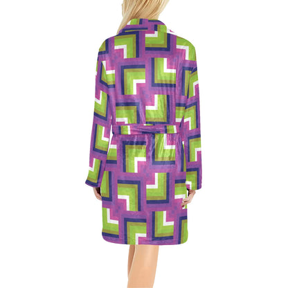 Optical illusion Pattern Print Design A05 Women's Fleece Robe