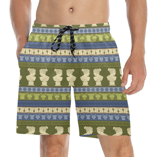 Ancient Greek Statue Print Design LKS301 Men's Swim Trunks Beach Shorts
