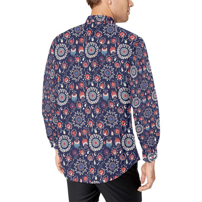 Suzani Print Design LKS305 Men's Long Sleeve Dress Shirt