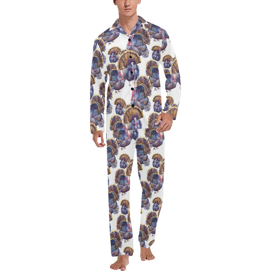 Turkey Pattern Print Design 01 Men's Long Pajama Set