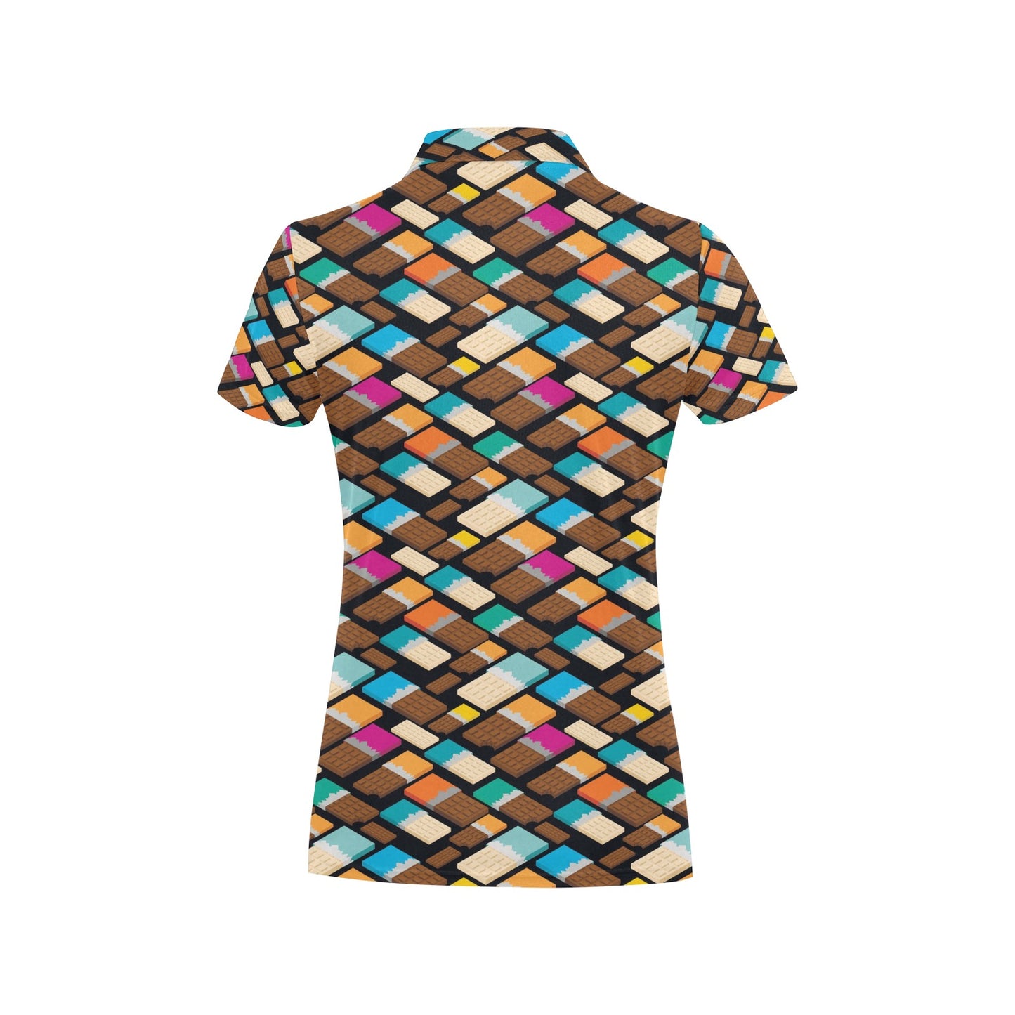 Chocolate Pattern Print Design 02 Women's Polo Shirt