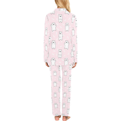 Polar Bear Pattern Print Design PB09 Women's Long Pajama Set