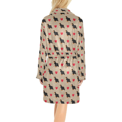 Cocker Pattern Print Design 02 Women's Fleece Robe