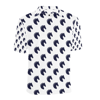 Horse Head Print Design LKS303 Men Polo Shirt