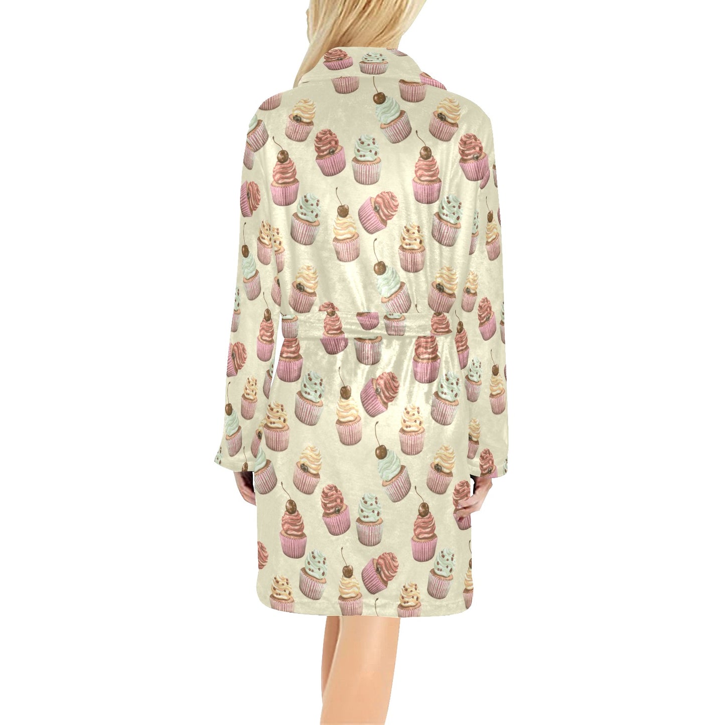 Cupcake Pattern Print Design 04 Women's Fleece Robe
