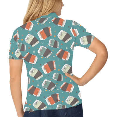 Accordion Pattern Print Design 02 Women's Polo Shirt