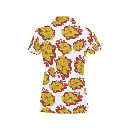 Nachos Pattern Print Design A03 Women's Polo Shirt