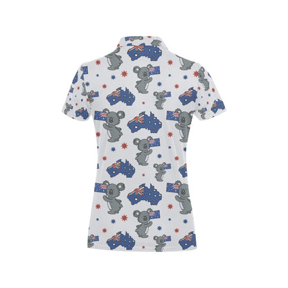Koala Australia Day Themed Design Women's Polo Shirt