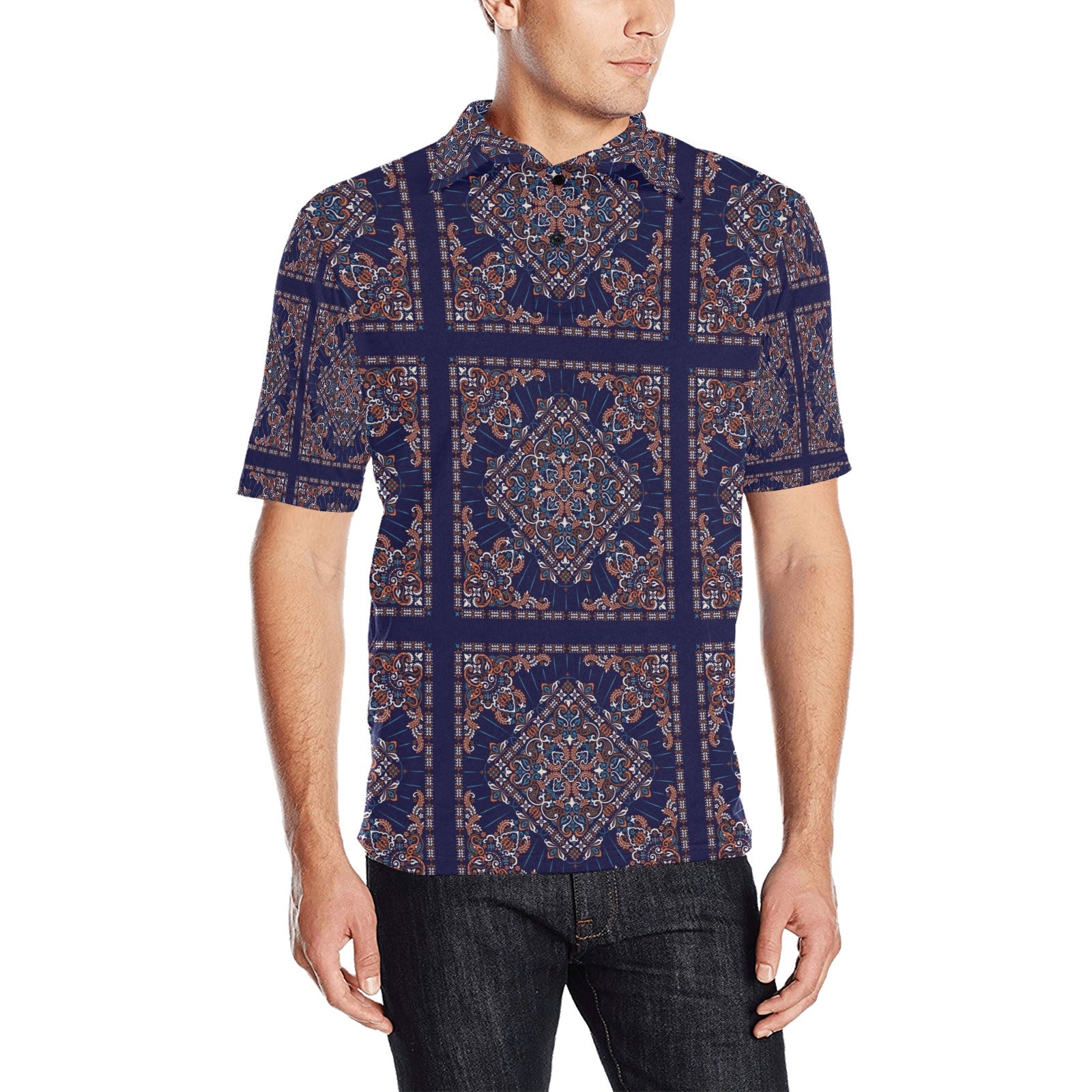 Bandana Print Design LKS3012 Men Polo Shirt