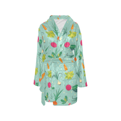 Radish Pattern Print Design A01 Women's Fleece Robe