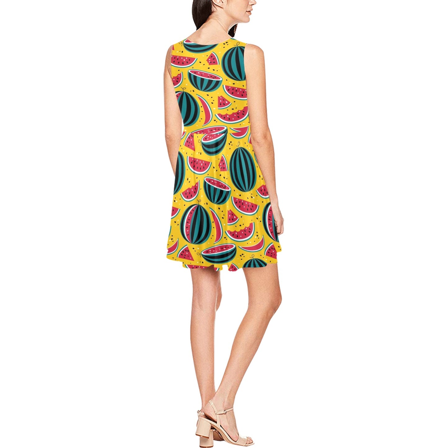 Watermelon Pattern Print Design WM02 Sleeveless Dress