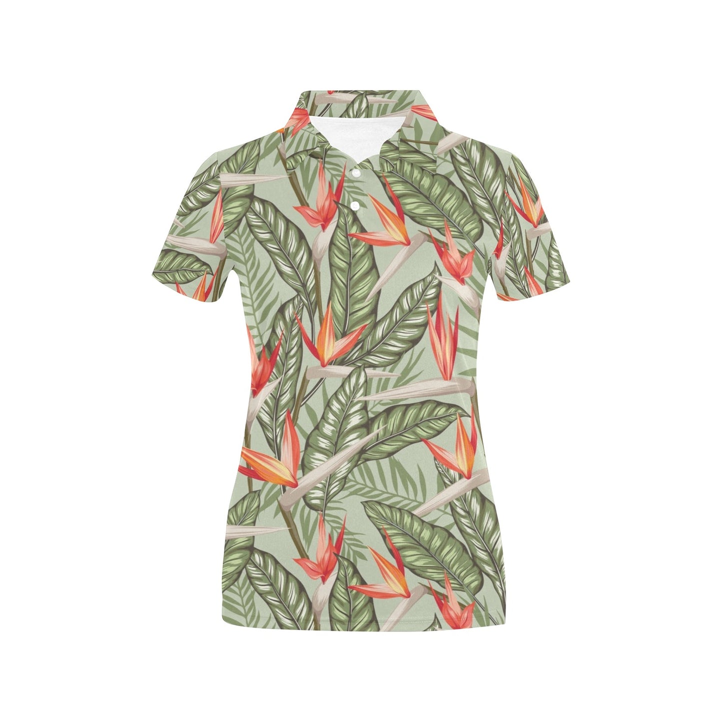 Bird Of Paradise Pattern Print Design BOP08 Women's Polo Shirt